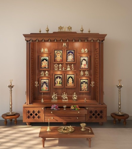 Handmade large pooja mandir for home 54-16-68 inches in UK