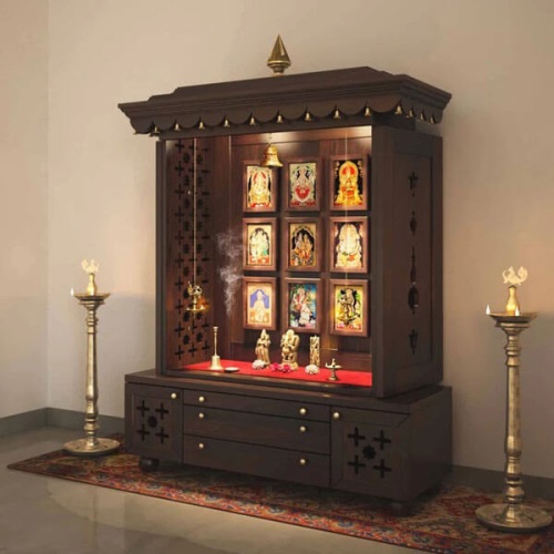 Handmade large pooja mandir with door 36-16-60 inches in UK