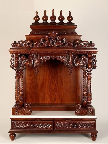 Handmade teak wood carving pooja mandir 32-16-60 inches in UK